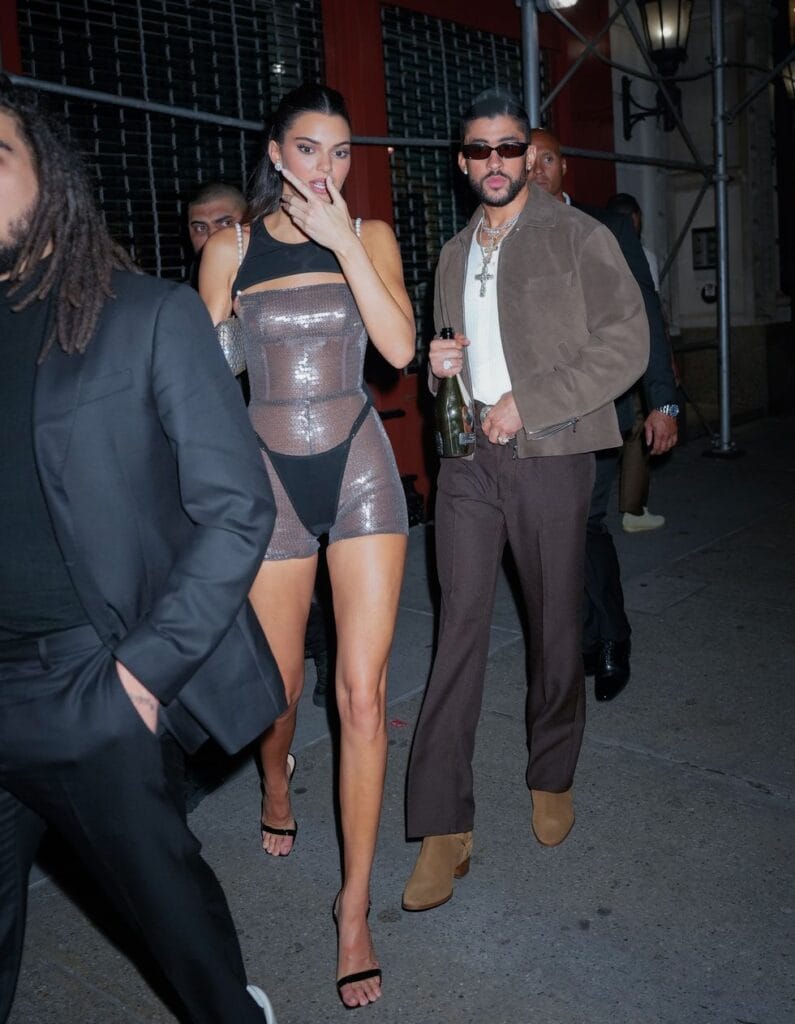 kendall jenner and bad bunny are seen heading to a met gala news photo 1683907875