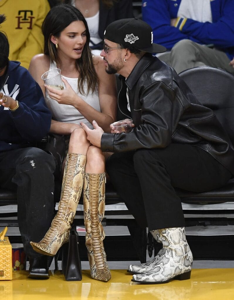 kendall jenner and bad bunny attend the western conference news photo 1684005780
