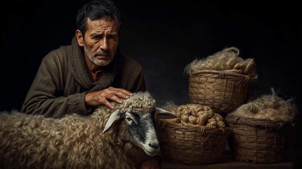 dark tonedimageofpoorfarmersadfaceorlaborerswithasheep28farmerha 20260407 003459 00005015566366569469672